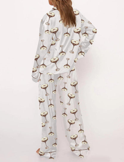 Espresso Martini Satin Pajama Set For Women